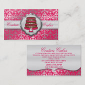 Elektrische rosa Kuchen-Couture-schillernde Visitenkarte (Vorne/Hinten)