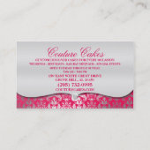 Elektrische rosa Kuchen-Couture-schillernde Visitenkarte (Rückseite)