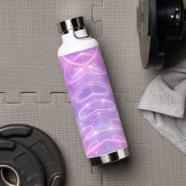 Elektrische rosa Neon-Kritzeleien AI-Kunst Trinkflasche