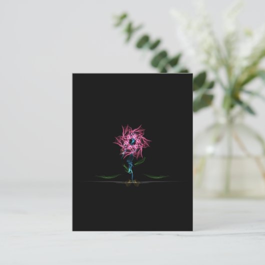 Elektrische Rose Postkarte (Stehend Vorderseite)