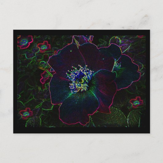 Elektrische Rose Postkarte (Vorderseite)