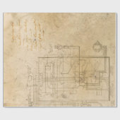 Elektrische Schaltpläne Zeichnend auf braun Geschenkpapier (Flach)