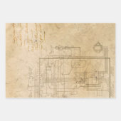 Elektrische Schaltpläne Zeichnend auf braun Geschenkpapier Set (Vorderseite)