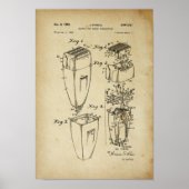 Elektrische Shaver Patent Poster Barber Shop Decke (Vorne)