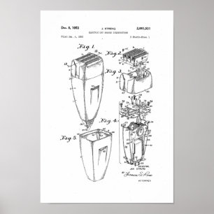 Elektrische Shaver Patent Poster Barber Shop Decke