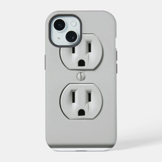 Elektrische Steckdose - iPhone 15 Fall Hülle (Rückseite)