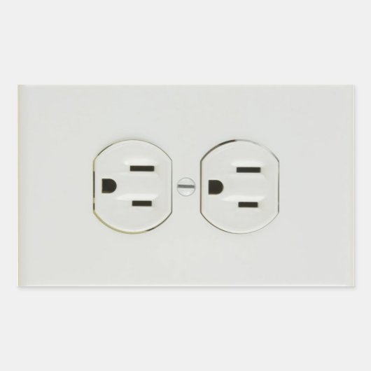 Elektrische Steckdosen-Rechteck-Aufkleber Rechteckiger Aufkleber (Vorderseite)