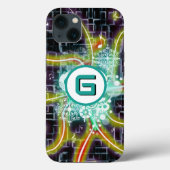 Elektrische Strahlen, musikalische Noten, kundensp Case-Mate iPhone Hülle (Rückseite)