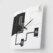 Elektrische Stromkreise Quadratische Wanduhr (Winkel)