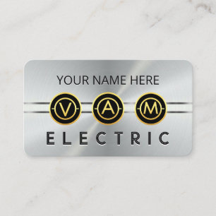 Elektrische Symbol-Icons Silberschicht Visitenkarte