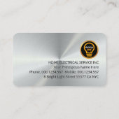 Elektrische Symbol-Icons Silberschicht Visitenkarte (Rückseite)