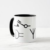 Elektrische Symbole für Schinken-Radio-Tasse Tasse (Vorderseite Links)