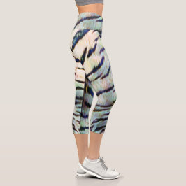 Elektrische Tigerhautdrucke Capri Leggings