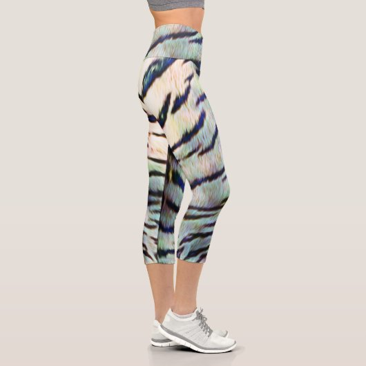 Elektrische Tigerhautdrucke Capri Leggings (Rechts)