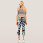 Elektrische Tigerhautdrucke Capri Leggings (Vorderseite)