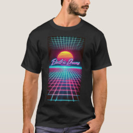Elektrische Träume Retro Futuristische Kunst Print T-Shirt