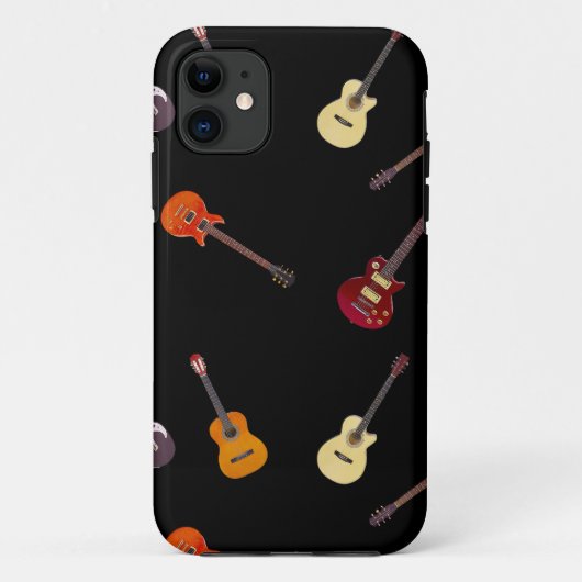 Elektrische u. Akustikgitarre-Collage Case-Mate iPhone Hülle (Rückseite)