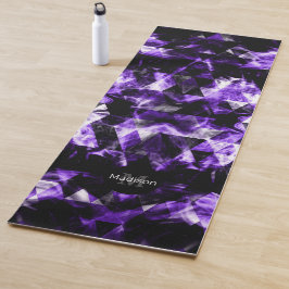 Elektrische Ultraviolett-lila funkelnd Monogramm Yogamatte