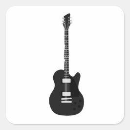 Elektrische und akustische Gitarre von Rock and Ro Quadratischer Aufkleber