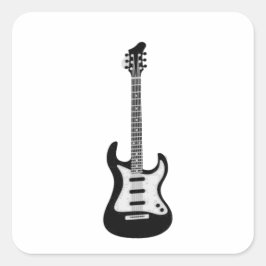 Elektrische und akustische Gitarre von Rock and Ro Quadratischer Aufkleber