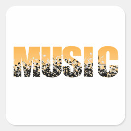 Elektrische und akustische Gitarre von Rock and Ro Quadratischer Aufkleber