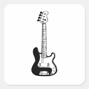 Elektrische und akustische Gitarre von Rock and Ro Quadratischer Aufkleber