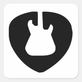 Elektrische und akustische Gitarre von Rock and Ro Quadratischer Aufkleber