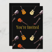 Elektrische und akustische Gitarren-Collage Einladung (Vorne/Hinten)