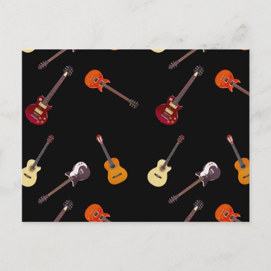 Elektrische und akustische Gitarren-Collage Postkarte (Vorderseite)