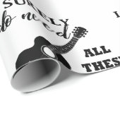 Elektrische und akustische Gitarren-Musiknote Geschenkpapier (Rolleneckpunkt)