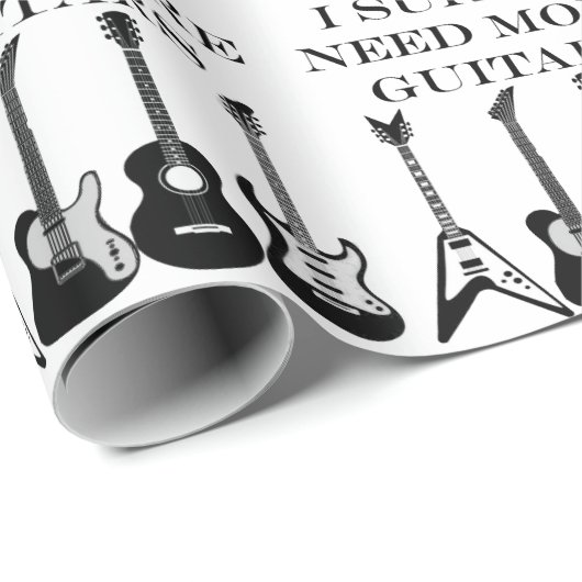 Elektrische und akustische Gitarren-Musiknote Geschenkpapier (Rolleneckpunkt)