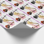 Elektrische und akustische Gitarren Musiknote Weih Geschenkpapier (Ecke)