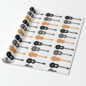 Elektrische und akustische Gitarren Musiknote Weih Geschenkpapier (Ungerollt)