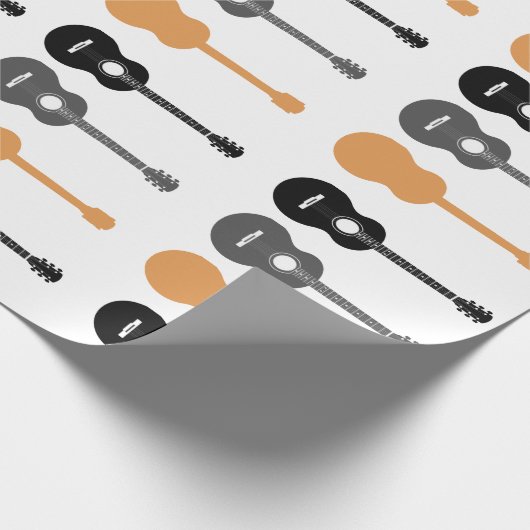 Elektrische und akustische Gitarren Musiknote Weih Geschenkpapier (Ecke)