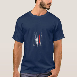 Elektrische US-Flagge mit Werkzeugen T-Shirt