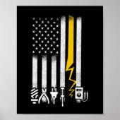 Elektrische US-Flaggenwerkzeuge für Elektriker Poster (Vorne)