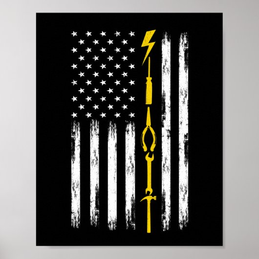 Elektrische US-Flaggenwerkzeuge für Elektriker Poster (Vorne)