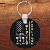 Elektrische US-Flaggenwerkzeuge für Elektriker Schlüsselanhänger (Vorderseite)