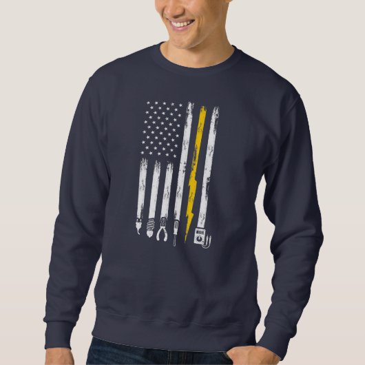 Elektrische US-Flaggenwerkzeuge für Elektriker Sweatshirt (Vorderseite)