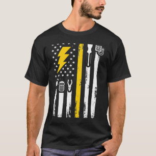 Elektrische US-Flaggenwerkzeuge für Elektriker T-Shirt
