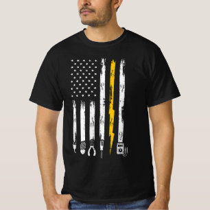 Elektrische US-Flaggenwerkzeuge für Elektriker T-Shirt