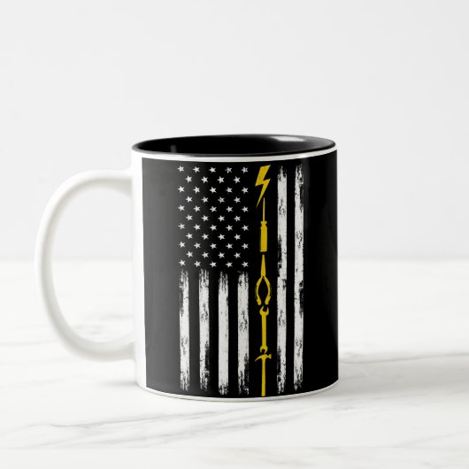 Elektrische US-Flaggenwerkzeuge für Elektriker Zweifarbige Tasse (Links)