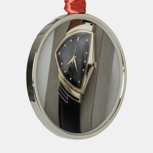 Elektrische Ventura Uhr c.1957 Hamiltons Silbernes Ornament (Rechts)