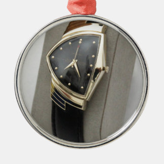 Elektrische Ventura Uhr c.1957 Hamiltons Silbernes Ornament