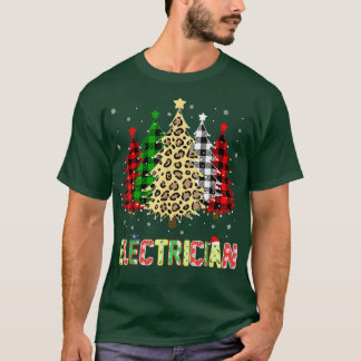 Elektrische Weihnachtsbaumen Leopard Red Green Whi T-Shirt