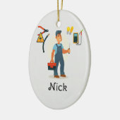 Elektrische Weihnachtsschmuck, Personalisierte Wah Keramik Ornament (Links)