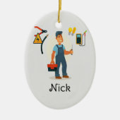 Elektrische Weihnachtsschmuck, Personalisierte Wah Keramik Ornament (Vorne)