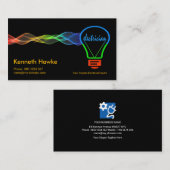 Elektrische Wellen-bunter Glühlampe-Elektriker Visitenkarte (Vorne/Hinten)