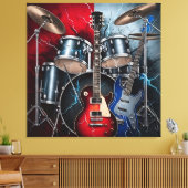 Elektrische Wut des Rock Leinwanddruck (Insitu (Wohnzimmer))
