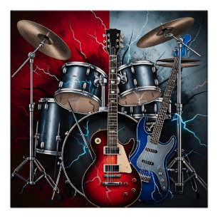 Elektrische Wut des Rock Poster